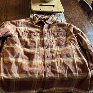 Carhartt Tan and Brown Plaid Shirt